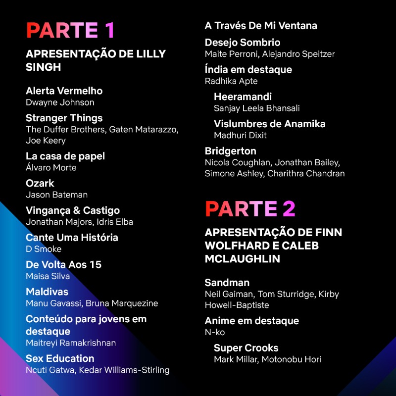 NetflixBrasil's tweet image. Novidades e conteúdos exclusivos de 70 séries e filmes, e um elenco com 145 das maiores estrelas do mundo. Esse é o #TUDUM, o primeiro Evento Mundial Para Fãs da Netflix.