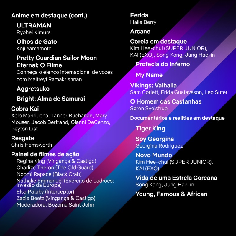 NetflixBrasil's tweet image. Novidades e conteúdos exclusivos de 70 séries e filmes, e um elenco com 145 das maiores estrelas do mundo. Esse é o #TUDUM, o primeiro Evento Mundial Para Fãs da Netflix.