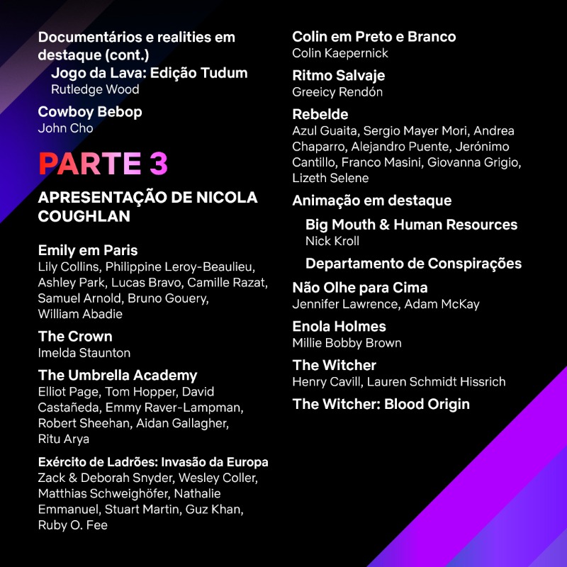 NetflixBrasil's tweet image. Novidades e conteúdos exclusivos de 70 séries e filmes, e um elenco com 145 das maiores estrelas do mundo. Esse é o #TUDUM, o primeiro Evento Mundial Para Fãs da Netflix.