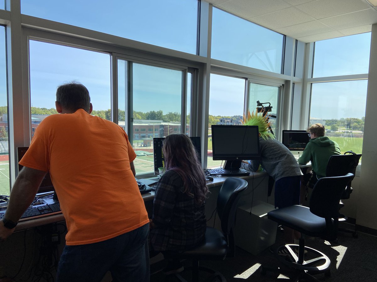 Got to see the pep rally from above! Loved getting to be outside!