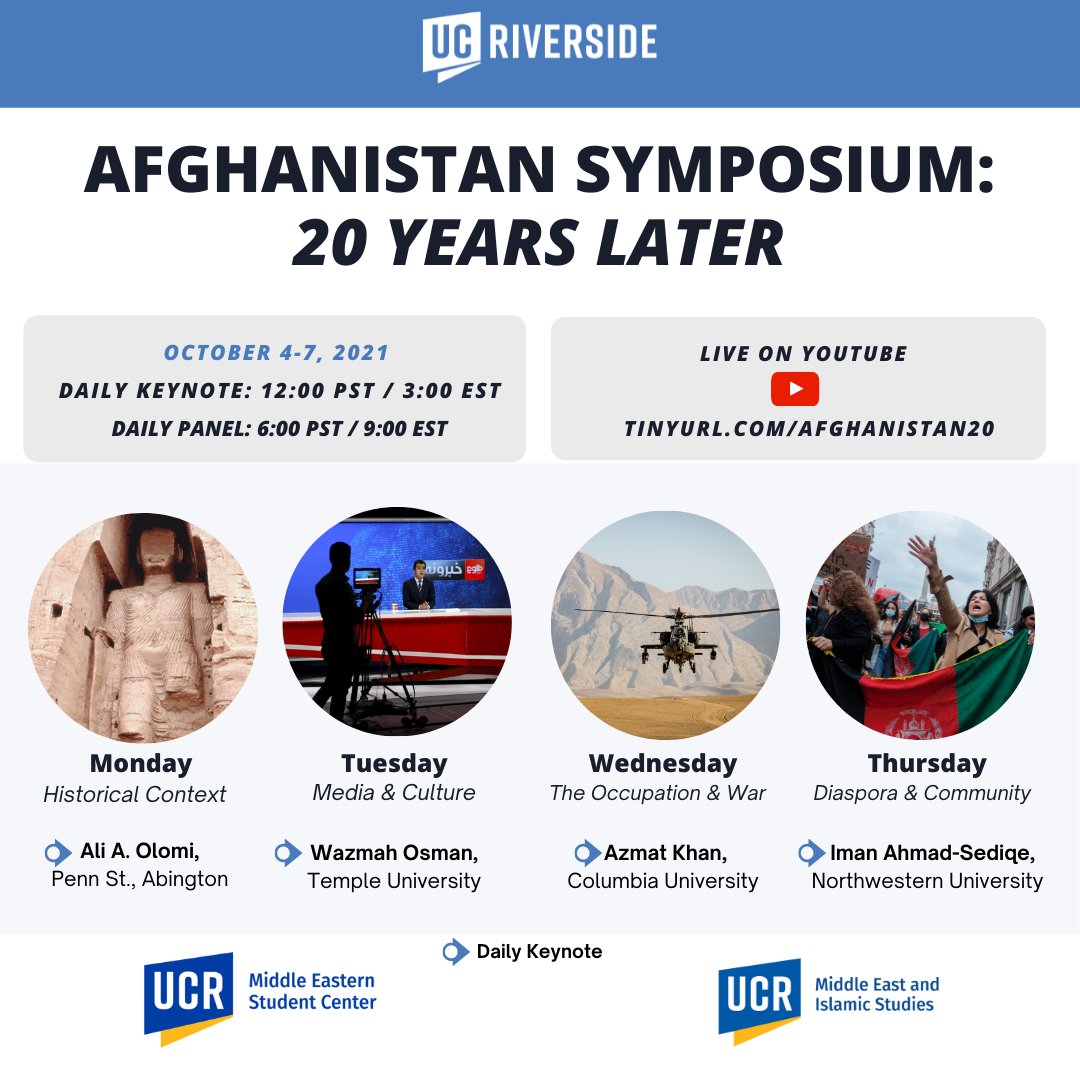 10.07.01

The date when US rockets first launched into Afghanistan. As we approach the war’s 20th anniversary, join a distinguished collection of scholars, activists, and journalists as they explore the last 20 years and more. 

<a href="/aaolomi/">Ali A Olomi</a> <a href="/AzmatZahra/">Azmat Khan</a> <a href="/Wazhmah/">W Osman</a> <a href="/imanistan/">Dr. Iman Ahmad-Sediqe</a>