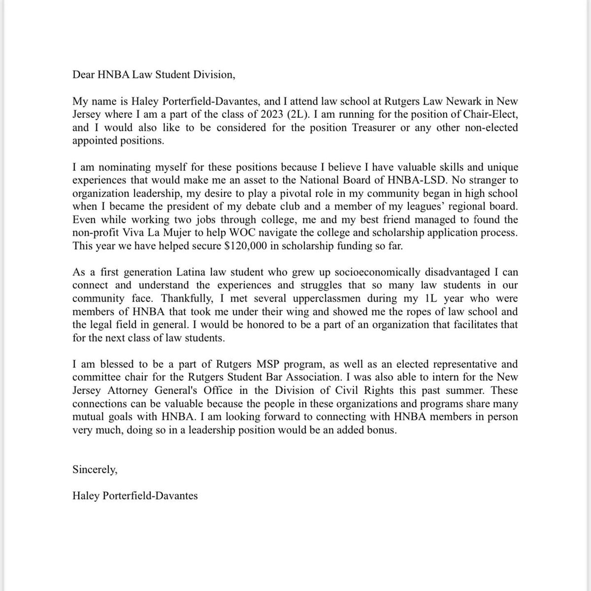 HNBA Law Student Division tweet media