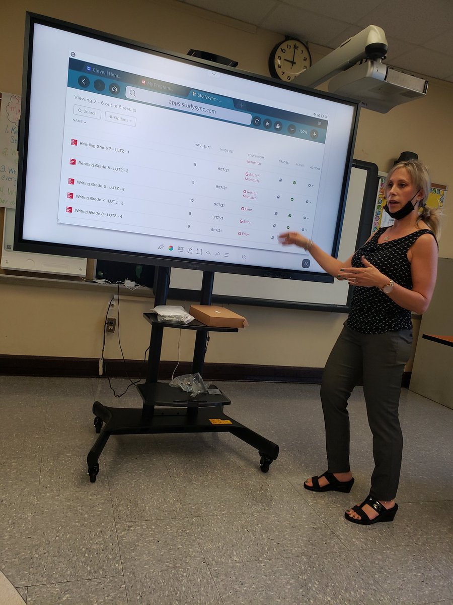 Thank you to <a href="/jlutz24/">Jennifer lutz</a> for helping the middle school ELA department navigate Study Sync on our new 75" touchscreen tvs..... #ps24jc