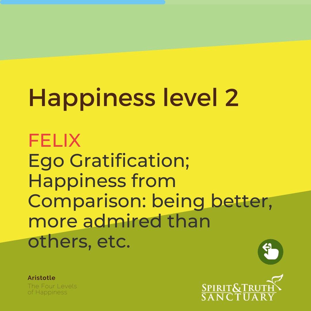 depaulk's tweet photo. Aristotelian Four Levels of Happiness:
•LAETUS
•FELIX
•BEATITUDO
•SUBLIME BEATITUDO - Ultimate, Perfect Happiness: where happiness is a state of being.
#spiritandtruthsanctuary #aristotle #fourlevelsofhappiness #beatitudo #gethappy #happiness #radicallyinclusive #love #hope https://t.co/DlBsnVreuI