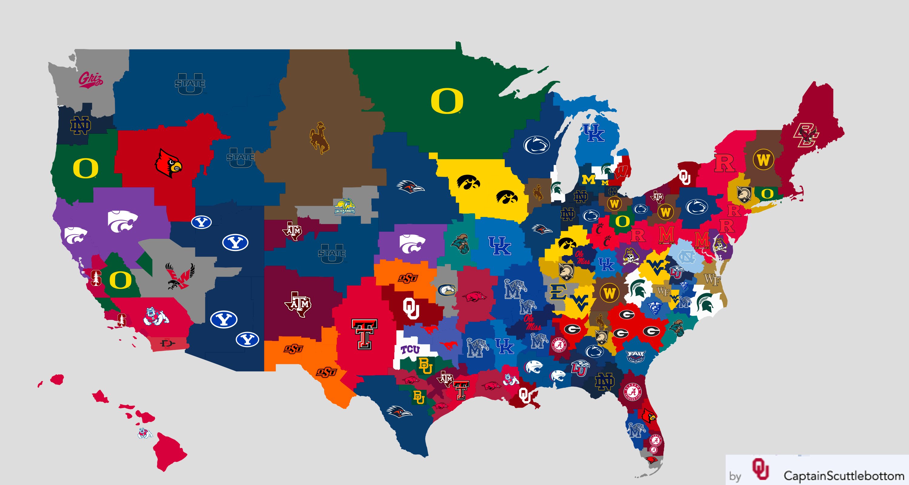 College Football Fan Map Redditcfb On Twitter: "Week 4 College Football Imperialism Map.  Https://T.co/7Qnsh8Ye9K" / Twitter
