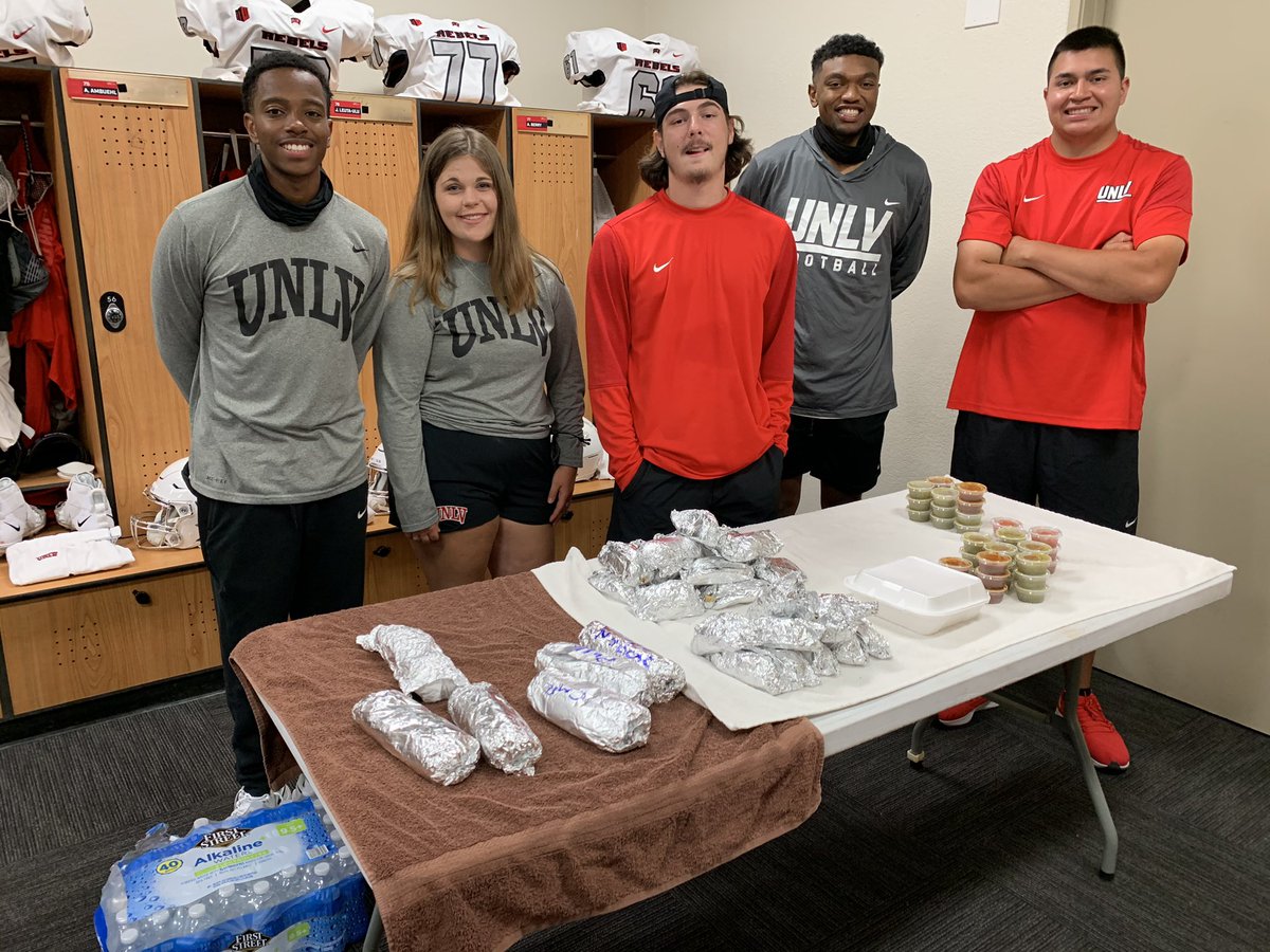 UNLVEquipment's tweet photo. Day 6 of #EQAppreciationWeek2021 we owe a big thank you to @coacharroyo for buying the team lunch before the game! Just the fuel we needed! https://t.co/MSFYeEiC5s