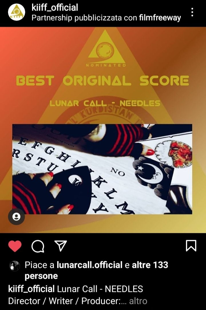 LunarCall_music's tweet photo. NEEDLES
Best original score
#kiiff @KIIFFofficial 
Thank you 🤗 https://t.co/z9ce78eGcg