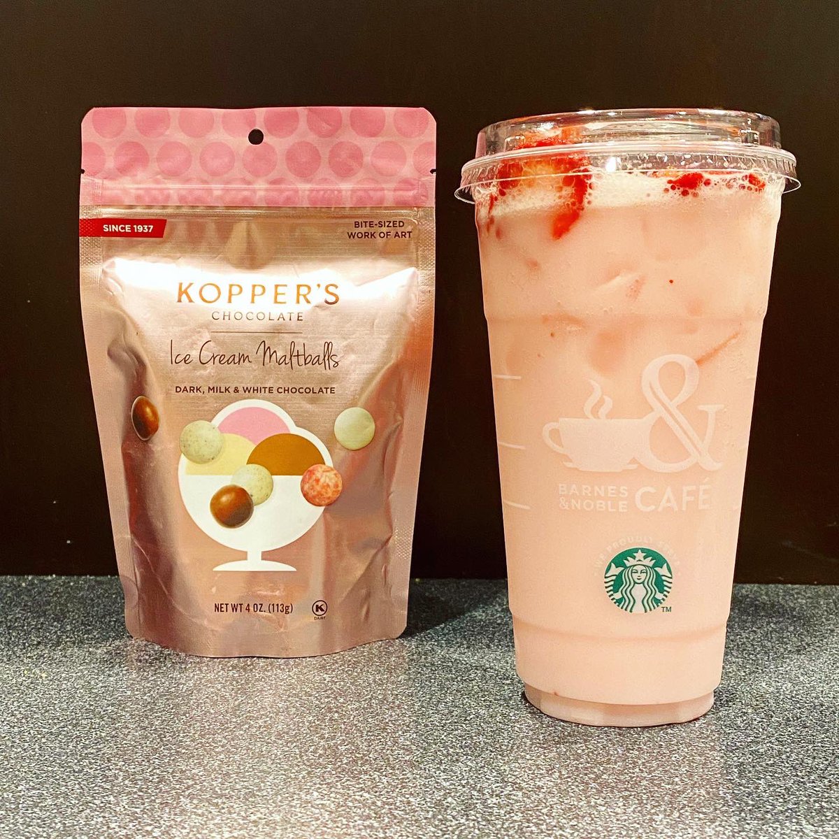 BNManchesterNH's tweet photo. Need a midday pickup but not in the mood for coffee? Come try one of our delicious refreshers! Pictured here is the “Pink Drink” our strawberry açaí refresher with coconut milk!  🍓 🥥 #bncafe #barnesandnoble #bookstagramcommunity #bookstoresofinstagram #cafesofinsta https://t.co/ieYqxn13C9