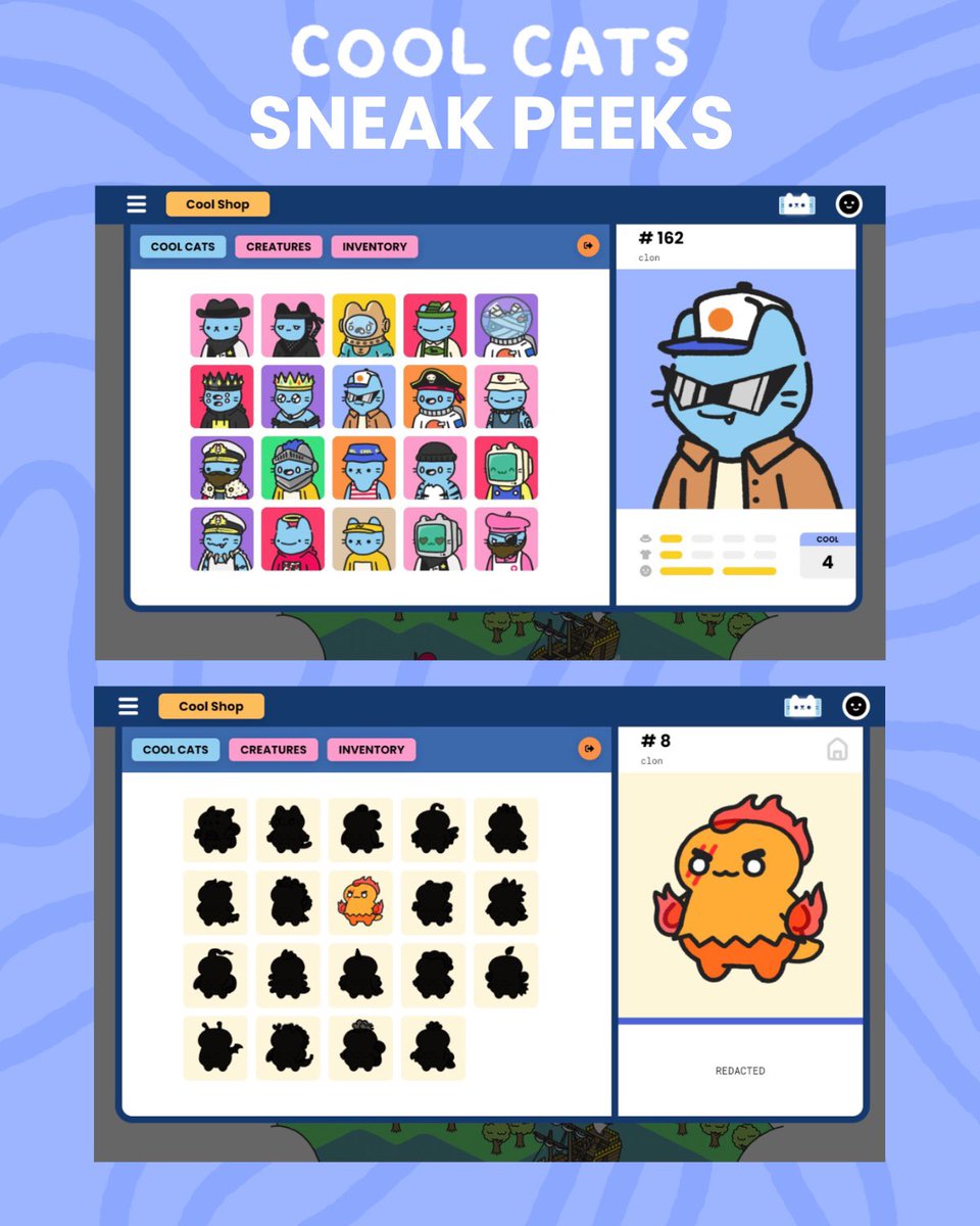 coolcats's tweet photo. TOWN HALL NOTES: 9/24/21

We haven’t been up to too much… or have we? Looks like some changes will be made to the Cool Cats website soon! And who’s this fiery lil guy? He’s got a few friends with him, but they seem to be hidden… for now. 👀🐱💙 https://t.co/cA9MRzTz0h