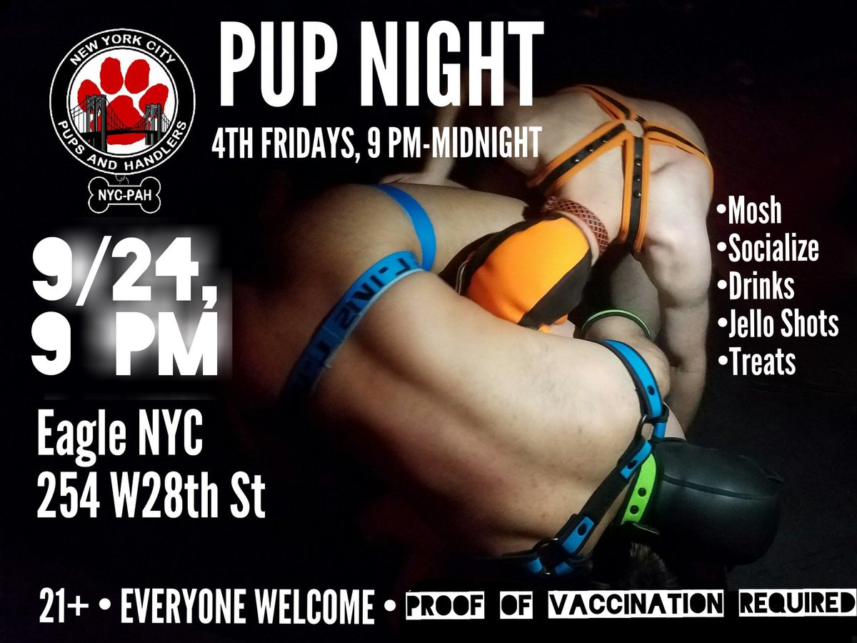 NYCPAH's tweet photo. TONIGHT, 9 PM! Join us for a great night of moshing, drinks, and socializing. At the Eagle NYC, 254 W28th St (between 10th and 11th Ave) https://t.co/GhrAkMqw34