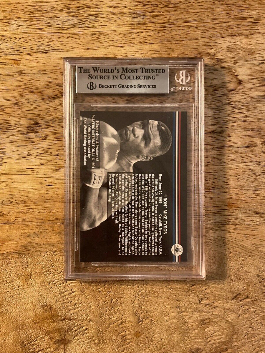 CardsJhs's tweet photo. 1991 Mike Tyson Ringlords **No Sample Sticker Version**  One of Tyson's most iconic cards - RTs appreciated! 

POP 1

$500 OBO shipped! 

@HobbyConnector @DTC_SportsMem @sports_sell @HiveCards https://t.co/dgUY9pcC4B