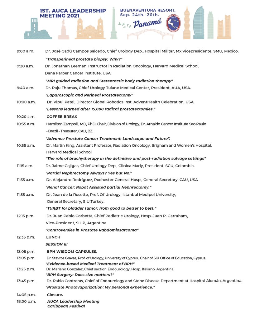 ¡Le esperamos a partir de las 7:00 p.m!

🔛El evento se transmitirá de manera virtual a través de las siguientes plataformas:

▫️Instagram y Facebook: @urologiaauca

💬Contaremos con traducción simultánea.

#urologia #AUCA #SomosAUCA