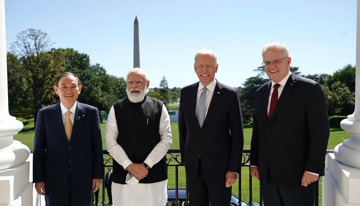 Excellent discussions at our first in-person Quad leaders’ meeting in the US. Honoured to meet with PM @sugawitter, PM @narendramodi & @POTUS on our shared vision of a free, open & resilient Indo-Pacific region & responding to the challenges we face in a complex & changing world.