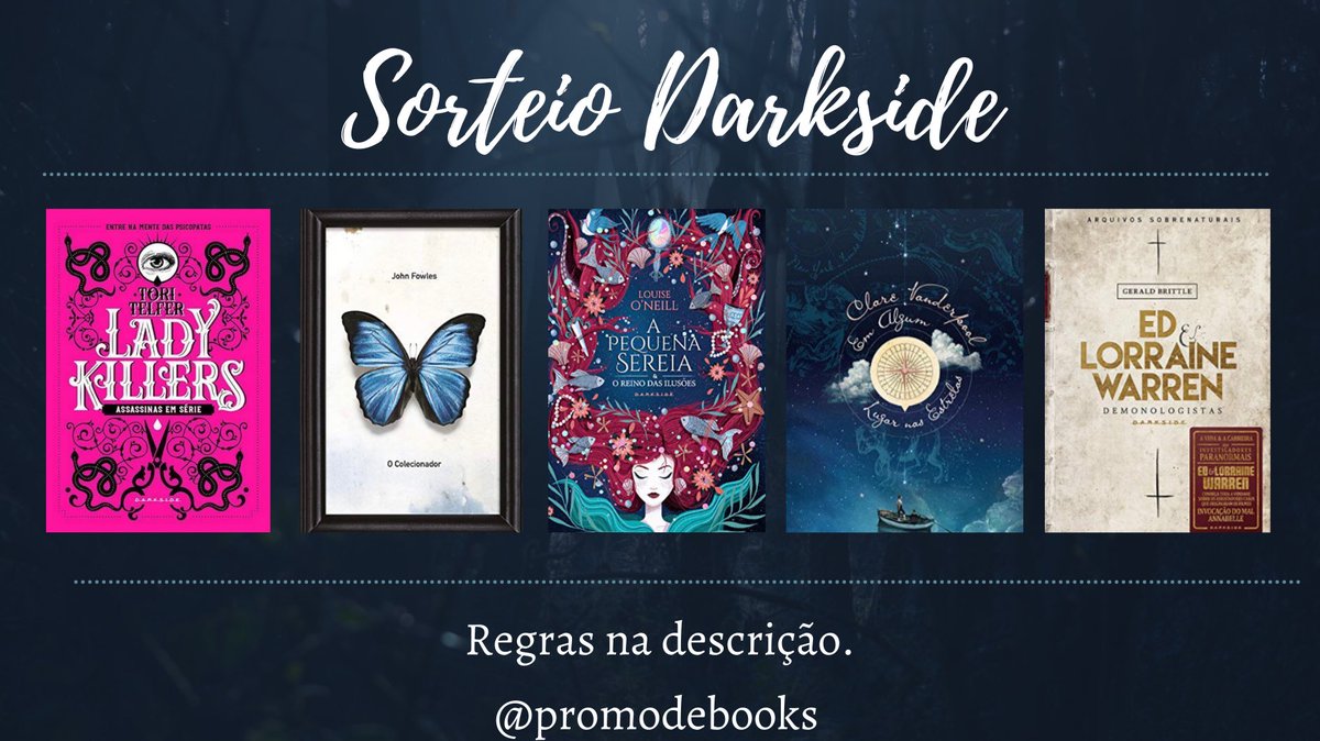 promodebooks's tweet photo. 📚📚 Sorteio Livro Darkside 📚📚

🏆 Prêmio:
✨ UM livro dentre as opções da foto

↪️ Regras:
• Seguir @promodebooks
• Dar RT nesse tweet (sem citar)

Resultado: 09/10! 🍀📚 https://t.co/Qe1aWsfjzq