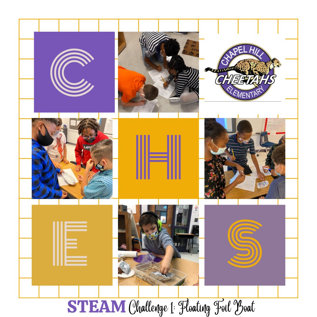 CHESCheetahs's tweet photo. STEAM Challenge 1: Floating Foil Boats. We put our critical thinking skills into action!  We had to think about the impact of weight on the buoyancy of boats as we designed a boat to hold the most glass marbles! Winners announced on Monday! https://t.co/HrY19zjn6Q