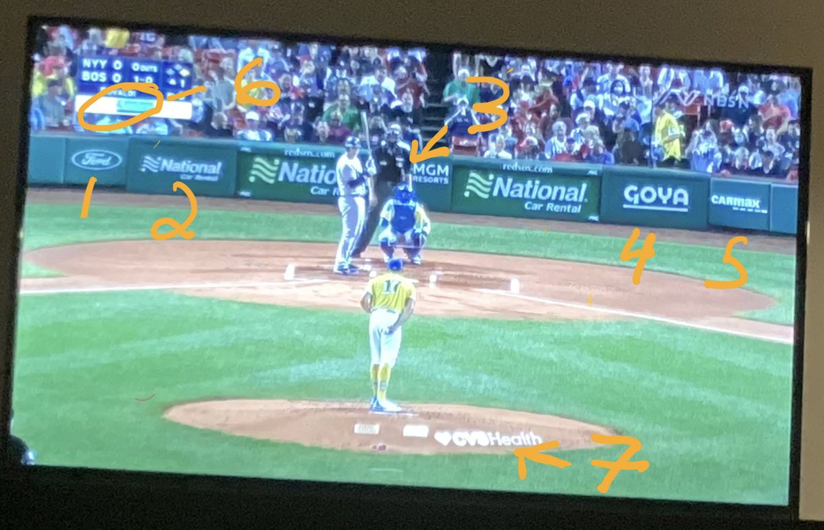 JohnDoyle603's tweet photo. Congratulations to the #RedSox and @NESN for cramming SEVEN commercial advertisements into this shot https://t.co/TvQoiSDpYF