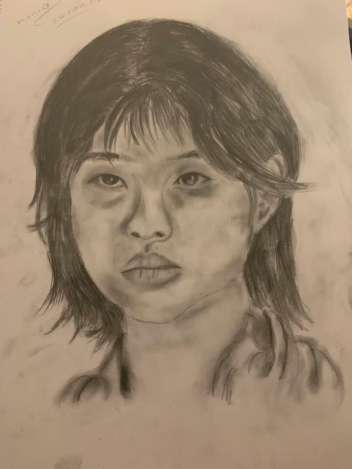 BillingsPeter's tweet photo. My 13 year olds drawing from squid games #SquidGames #HoyeonJung @hoyeonjung https://t.co/B87zpW6CQ4