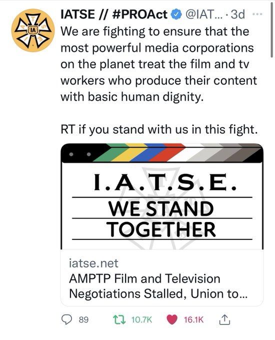 I debate on coming back to work on set, I see people fatigued, lack of care, simple work ethics lack<a href="/tag/iatse"class="tags"><span>#iatse</span></a><a href="/tag/proact"class="tags"><span>#proact</span></a>