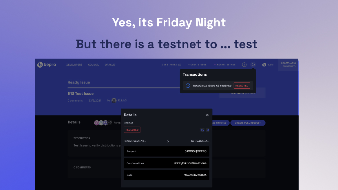 ♾ When our development team just can´t stop working

👀 Next week, developers stay tuned 

There are $BEPRO rewards to be given for early joiners!