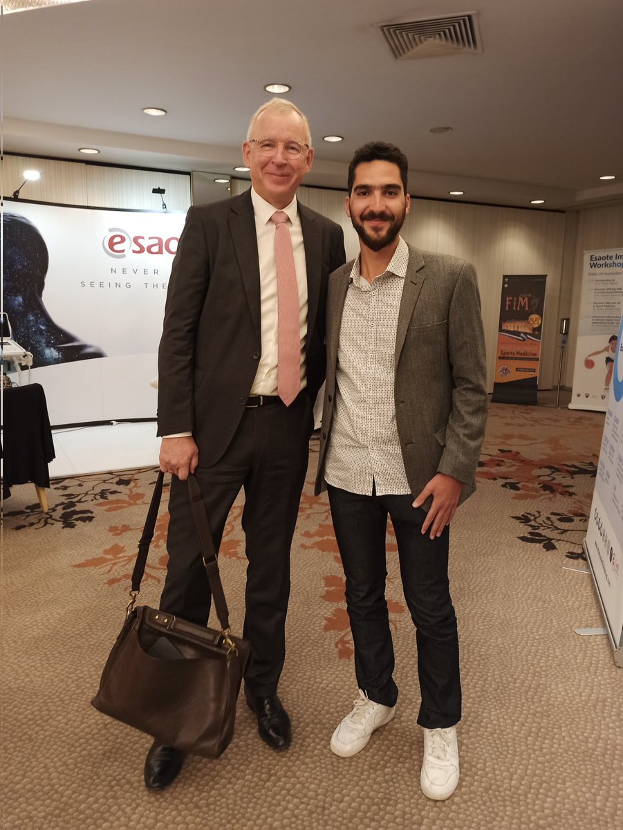 spyros_iatrop's tweet photo. Highlight of #fims2020 day 2:
my short discussion with professor @RoaldBahr after his thought provoking lecture! We need to reset pur screening test development to effectively prevent musculoskeletal injuries in sport! https://t.co/q0BCc19xhk