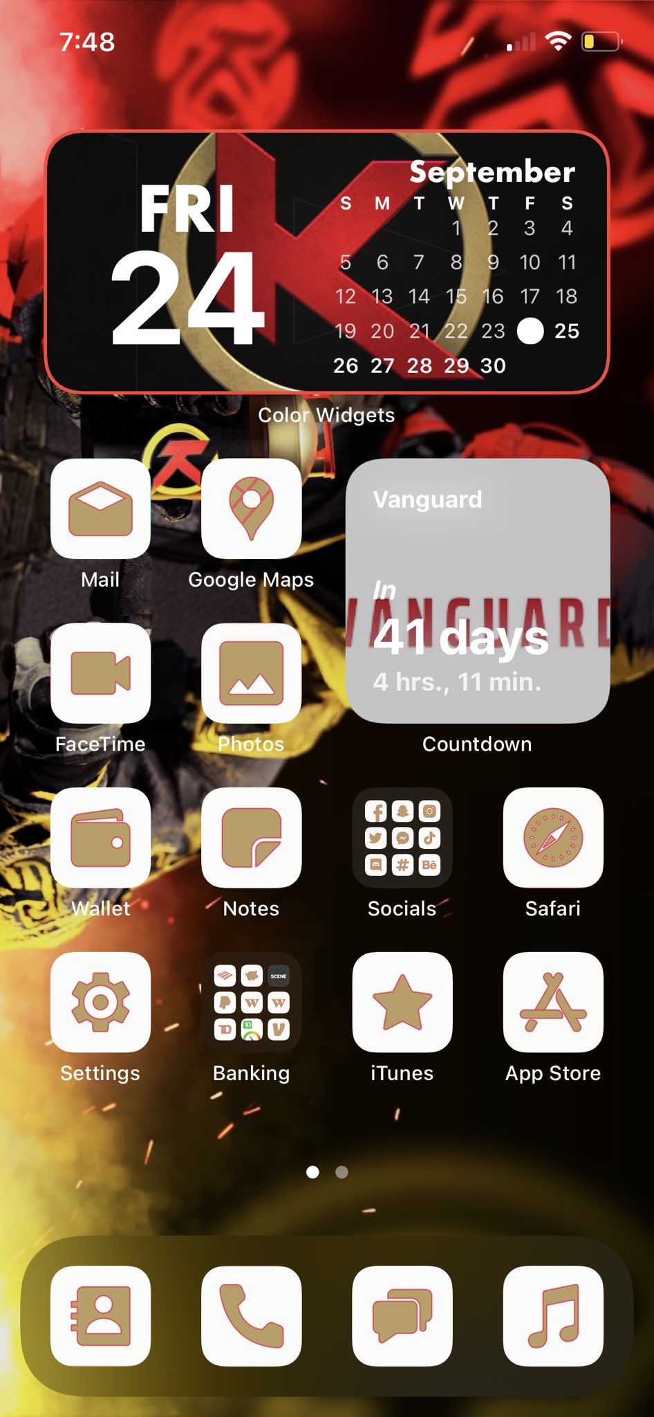 Decided to do a @KARNAGEclan themed iPhone Home Screen. #UnleashTheKarnage #iOS15 (also have black and red icons and may switch it later🤷🏼‍♂️) https://t.co/HjxmBYg5Ug