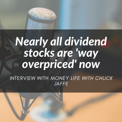 DanaIsbitts's tweet photo. "Nearly all dividend stocks are 'way overpriced' now" - Rob Isbitts on https://t.co/mc1gBMtofc last week. 

Timing isn't everything, but it doesn't hurt. 

Thanks to @ChuckJaffe for having Rob on.  Visit our site to download Rob's new E-book

#retirement #dividends #SP500 https://t.co/wS7c8OQ7w5