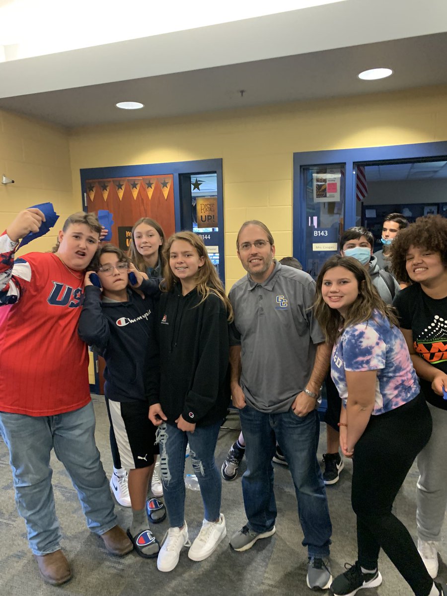 MrsCooganTweets's tweet photo. Team Champion had our first “Champ Buck cash in!” First big prize of the year? Mr. Statzer has to dye his hair orange and green! Pictures coming soon 😂 #GCJHSRocks https://t.co/XIOzHCQEnd