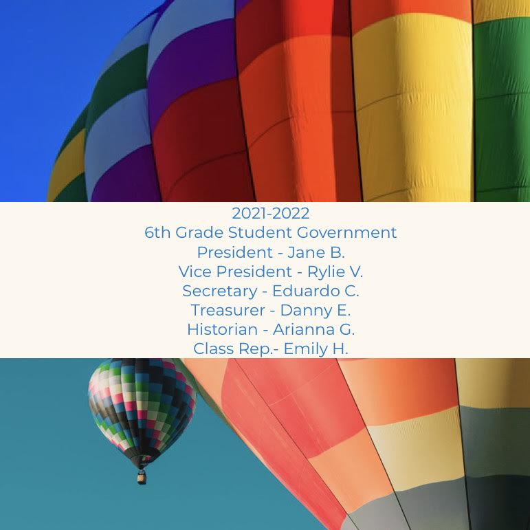 Congrats to our new 6th grade reps! Thank you to everybody who ran!