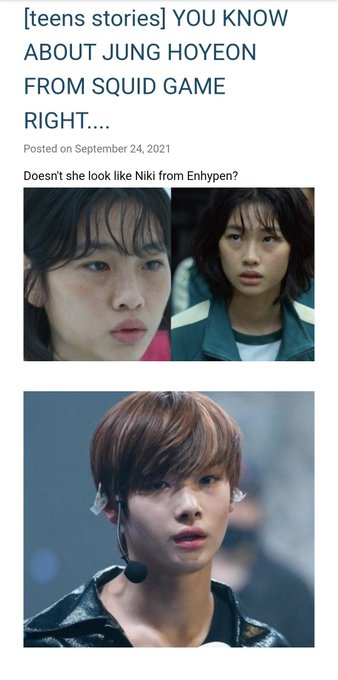 Enhypen Ni Ki S Striking Resemblance To Jung Ho Yeon Of Squid Game Has Fans Awestruck