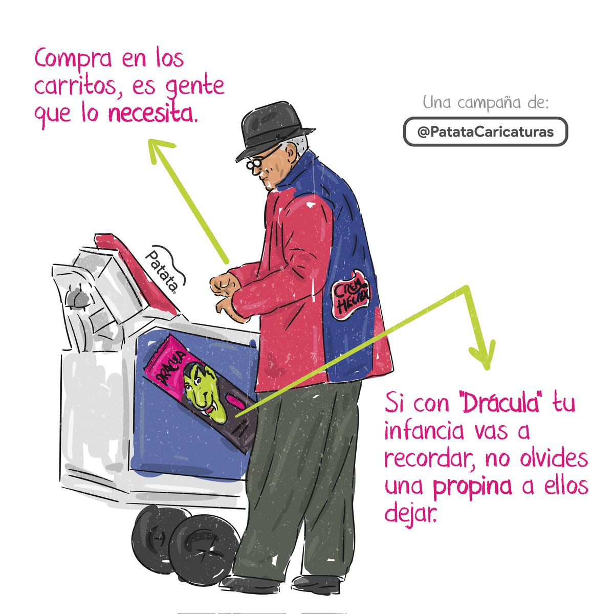 PATATAdibujo's tweet photo. Decidimos iniciar esta campaña para ayudar a los vendedores ambulantes aprovechando el boom de la 'Drácula'. ¿Se unen? 🧛🏻🍦👐🏼 https://t.co/pQ0u0t5Yav