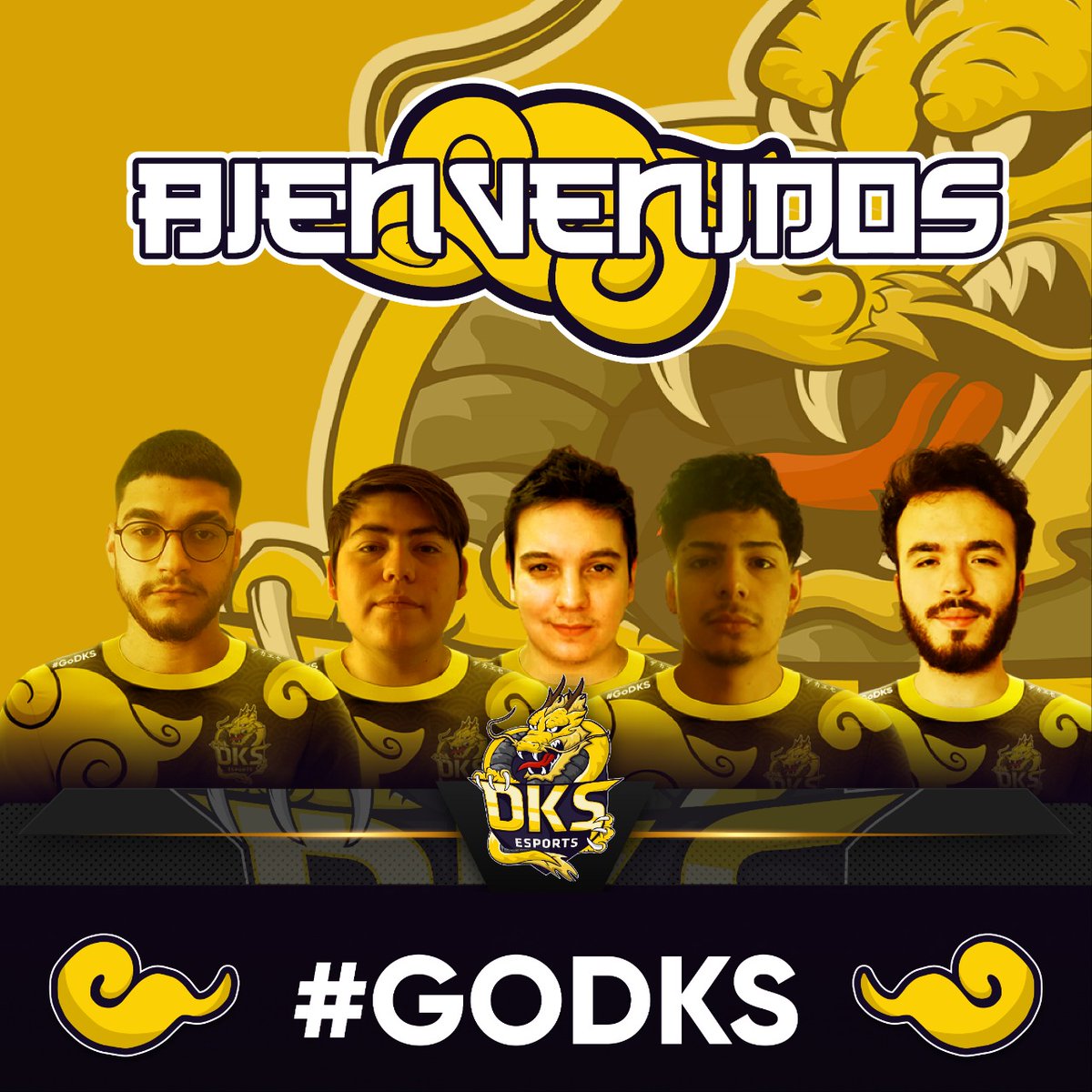 dks__esports's tweet photo. 🐲El Dragon Imperial🐲
Vuelve recargado de pasión y talento. Le damos la bienvenida a nuestro nuevo roster que nos estará representando en diversas competencias. #GODKS
🐉🔥🐉🔥
@naujfps @kiv4ry @Benz_gg @ivan_ht @frazfps1 https://t.co/Ok3YUo7NyF