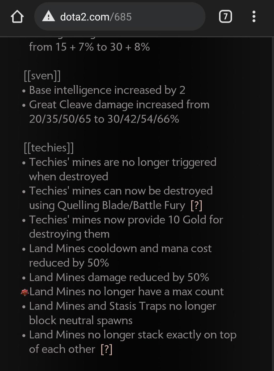 redditdota2's tweet photo. 6 years ago today, techies' landmines were nerfed. Before this stacking landmines was guaranteed instant-kill with no warnings - /u/sutkidar https://t.co/Rn2rKxbpkf #dota2 https://t.co/rXfEDxZP3W