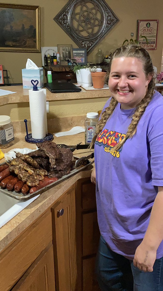 My Aggie’s home for the weekend I hit a little carried away on the grill.