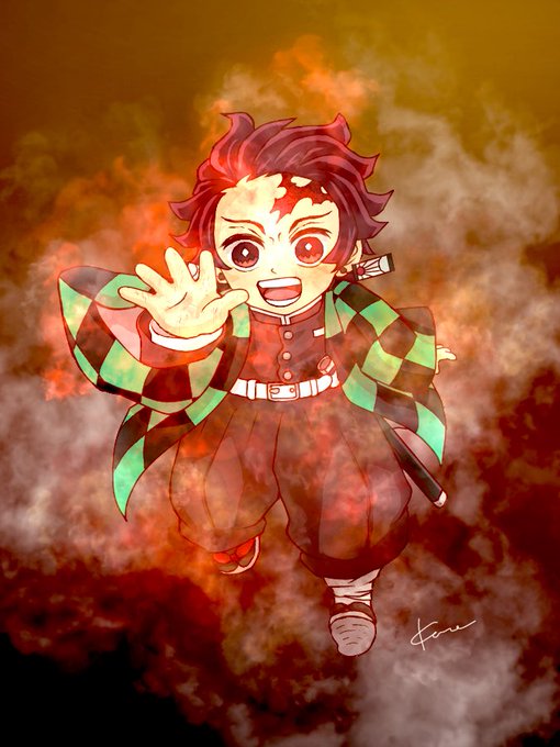 空︎さんがTwitterに投稿した竈門炭治郎(鬼滅の刃)のイラスト。