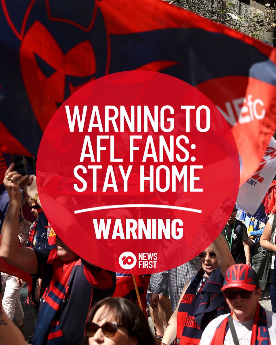 10NewsMelb's tweet image. Authorities have warned Victorians to celebrate Grand Final Day in their own homes, with a ban on visitors meaning fans shouldn’t make an event out of the day. 

There’s also a warning for people not to congregate before or after the game, regardless of the result. #AFLGF