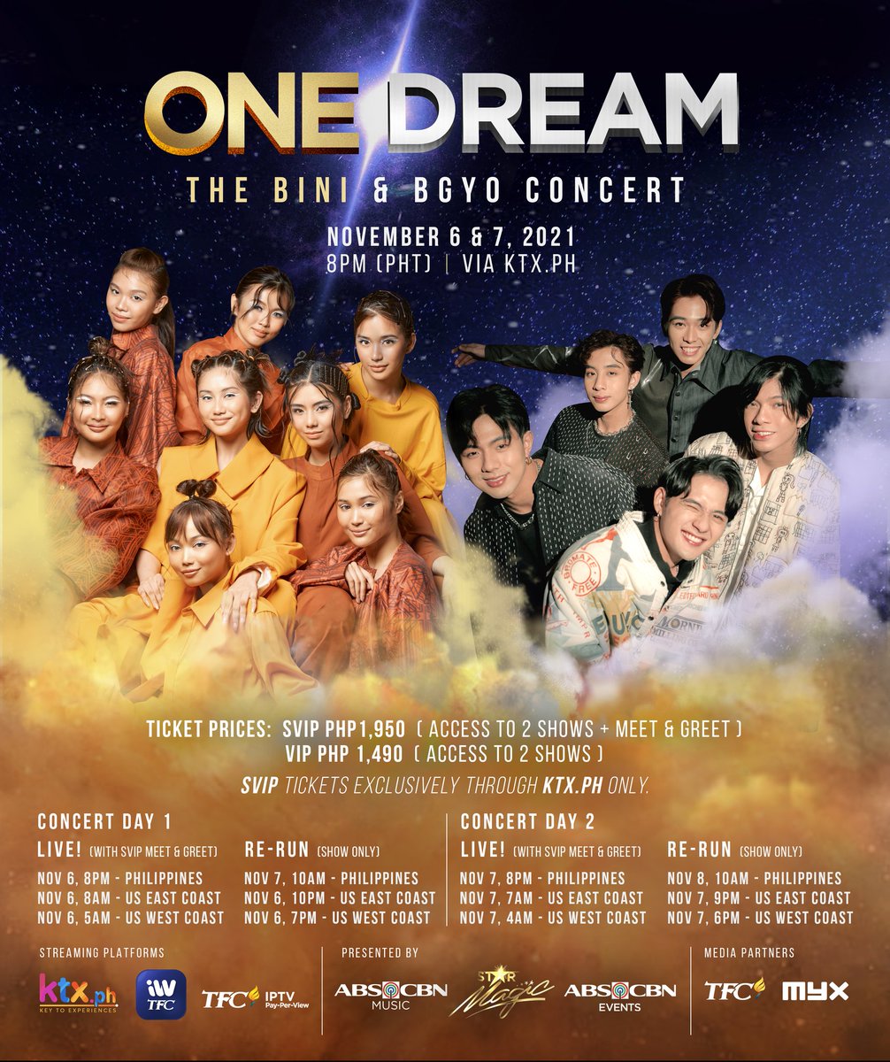 One dream. Two sibling groups. Two shows. 1 LIVE schedule. A NEW RE-RUN LIVESTREAM SCHEDULE, due to requests from fans in other countries. BOOK YOUR TICKETS NOW VIA KTX.PH !!! @bgyo_ph @BINI_ph @stareventsph @StarMusicPH