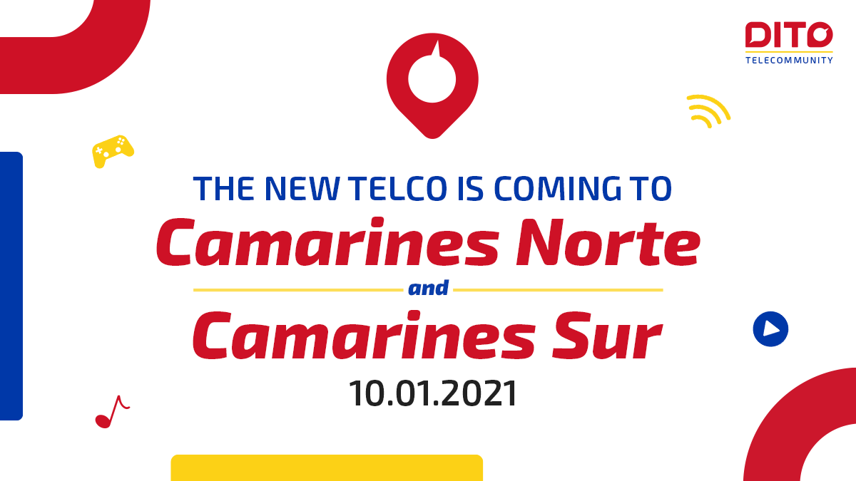 DITOphofficial's tweet photo. #DITOnaKami soon sa Camarines Norte at Camarines Sur. We hope youβre as excited as we are! πππΌββ
Move at the speed of life DITO.ββ
#DITOnaKami #DITOTelecommunityββ #DITOHighSpeed https://t.co/BapEvd3giY