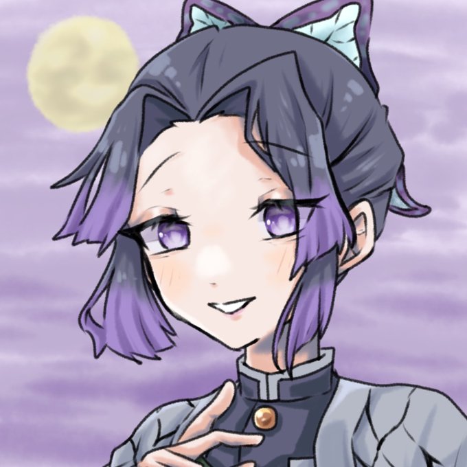 沙汰屋さんがTwitterに投稿した胡蝶しのぶ(鬼滅の刃)のイラスト。