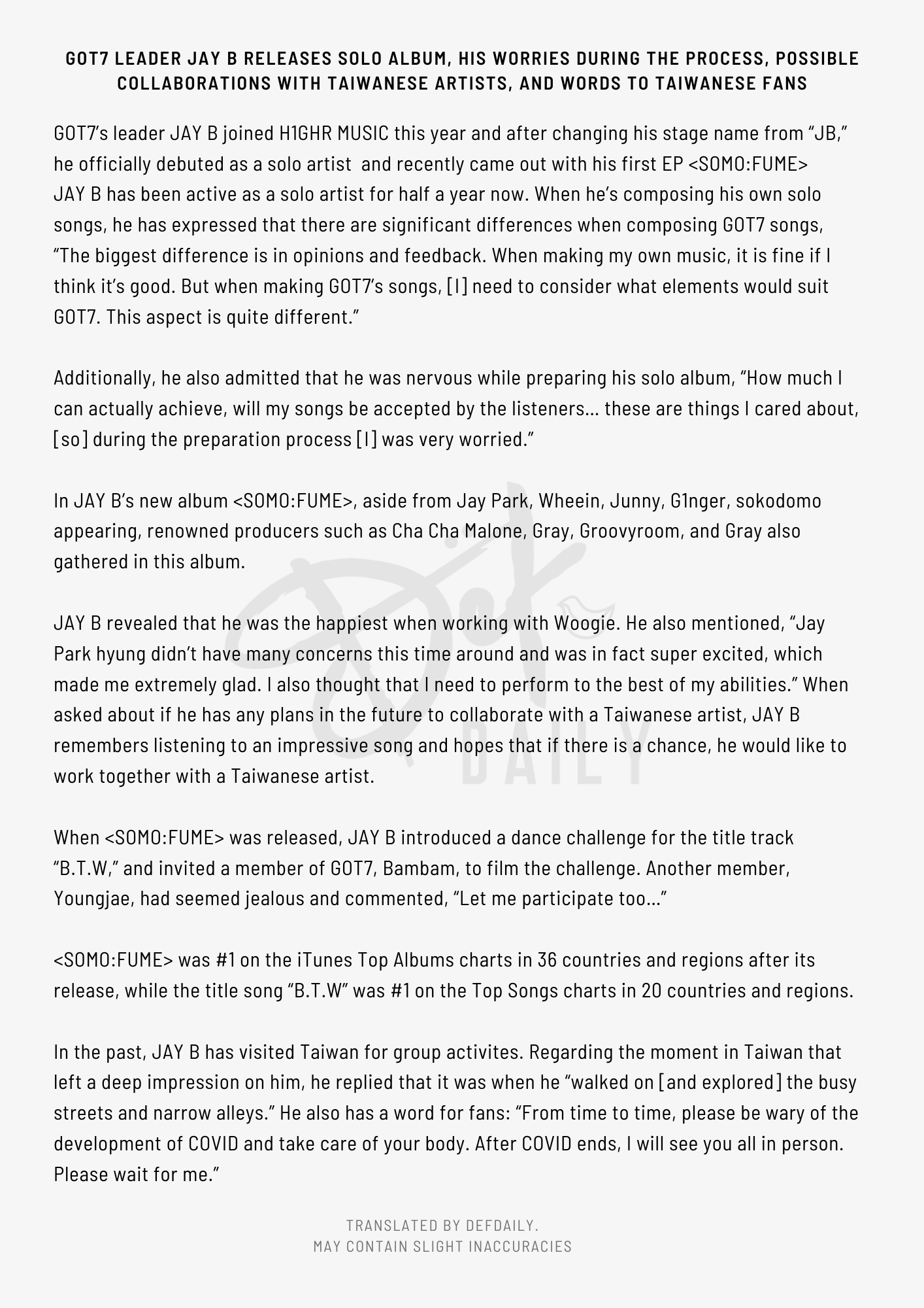 Def Jb Of Got7 1 Vol 5 Soundcloud Album R Kpop