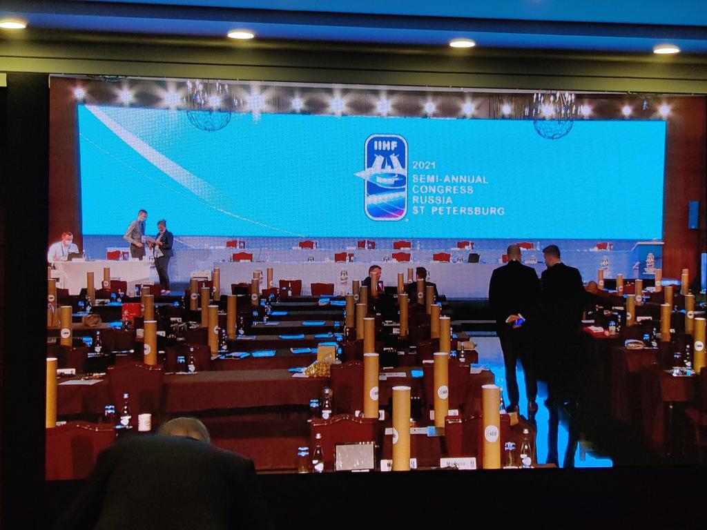 Sz1909_Szemberg's tweet photo. Starting to get tense at the Corinthia hotel in St. Petersburg where for the first time in 27 years, the IIHF will have a new president. The proceedings will start at 09 local time. Also the council (board) will have a new look. #IIHFElections #FaselFarewell https://t.co/CTkmM452gI