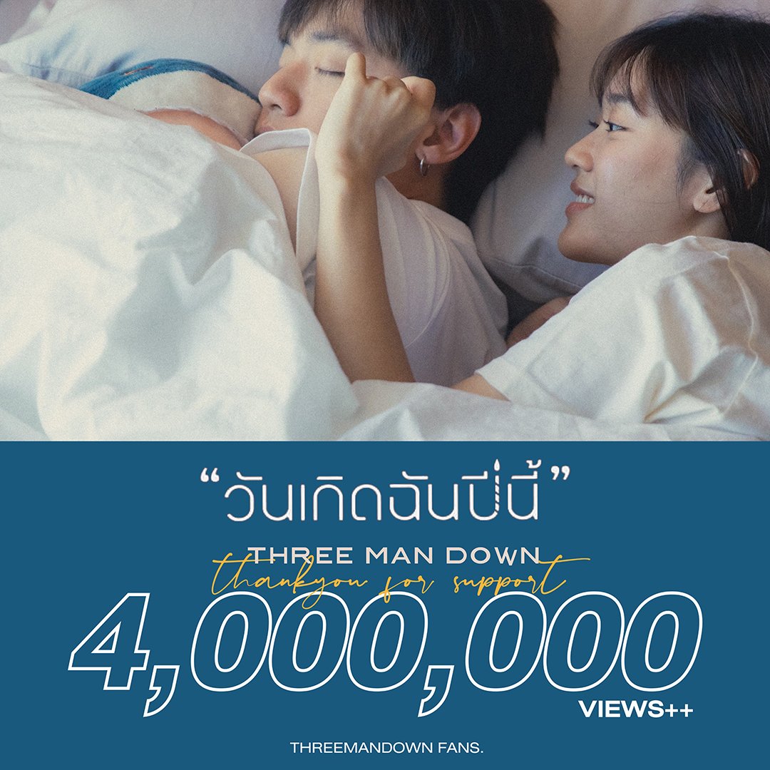 threemandownfan's tweet photo. แรงไม่หยุดฉุดไม่อยู่เลยนะจ๊ะ พส!!!

4,000,000 วิวแล้วววววววววววว 

ร้อยล้านน่าจะไม่ไกลเกินเอื้อมแล้วนะ 
#วันเกิดฉันปีนี้ #ThreeManDown https://t.co/LaouRFnQaQ