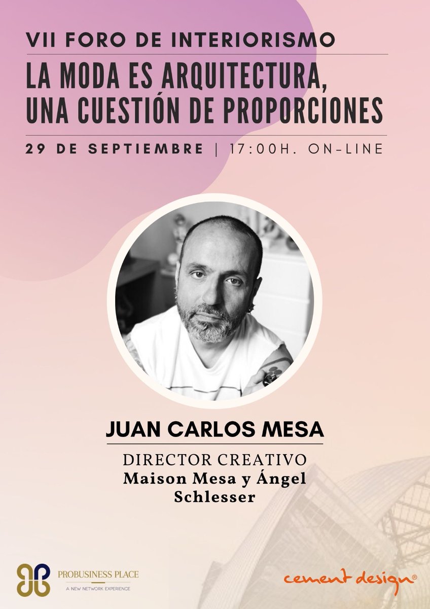 LuisMiguelAlbor's tweet photo. 29 Septiembre. VII foro de Interiorismo @CementDesign @ProBusinessPla1.
Info: eventos@probusinessplace.com
#Modestolomba @JuncalRivero @nayraiglesias #angelschlesser https://t.co/9LZDpieO8H