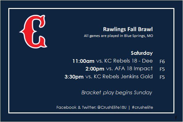 KC tomorrow!! We will be playing at Adair Park! Let’s win some gloves! <a href="/CrushElite18U/">Crush Elite 18U</a>