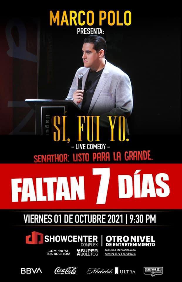 gladysloreleyp1's tweet photo. A una semana de este increíble show #SiFuiYo presentado por @LordMarcoPolo ademas con el gran invitadazo de lujo #Senathor no se lo pueden perder adquieran sus tickets🎟 en https://t.co/pHJJ7yCvLo https://t.co/zvkTBAjlro
