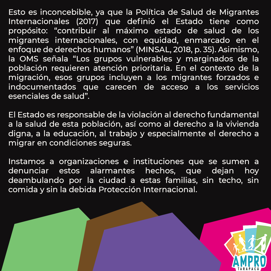 Asam.Abierta de Migrantes y Pro Migrantes Tarapacá tweet media