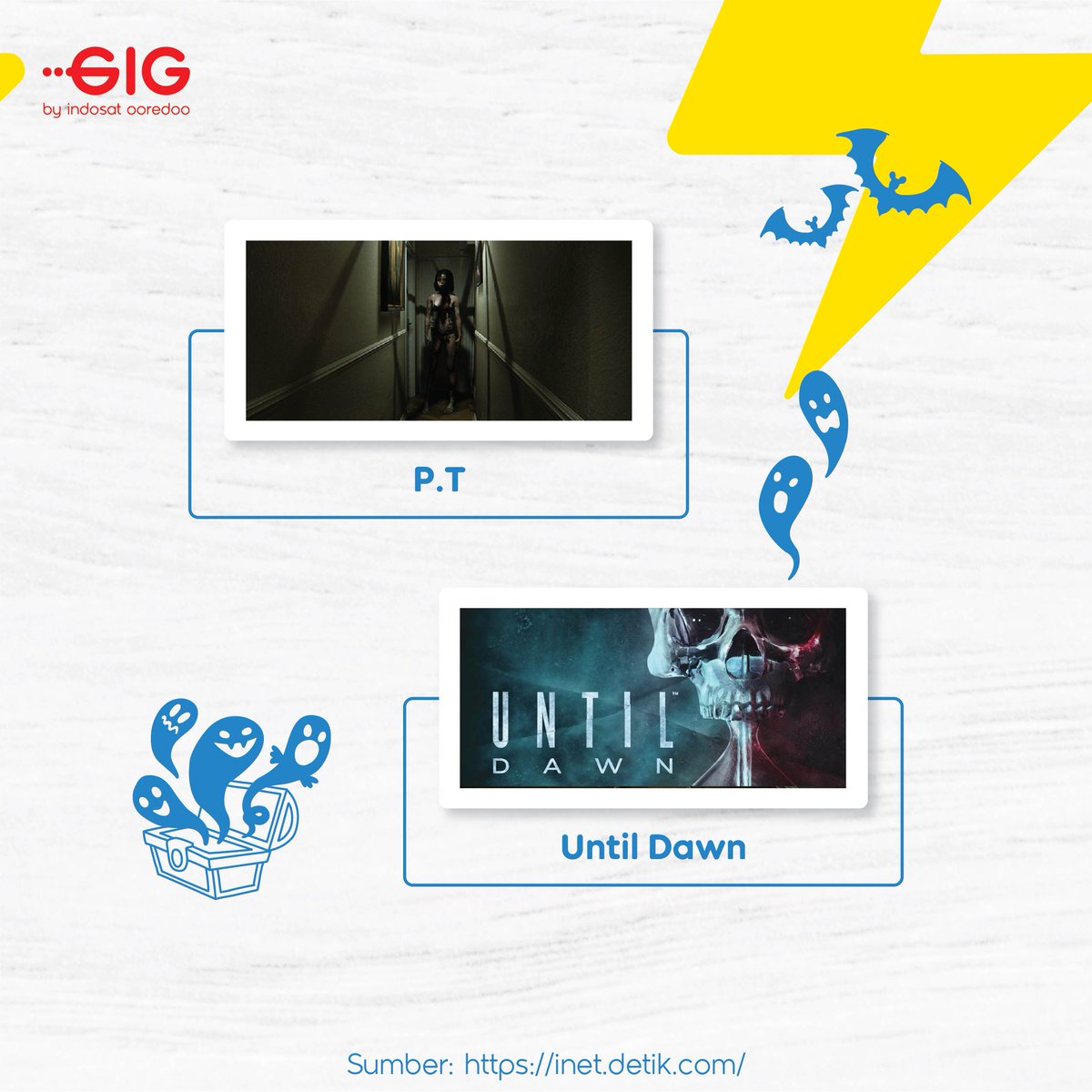 Nggak kerasa udah akhir minggu lagi ya GIGsters! Rencananya weekend gini kamu mau ngapain aja nih?

Kalau bingung, bisa banget nih GIGsters cobain permainan horor ini!

Ada yang udah pernah coba?

#InternetNgebut #SecepatKilat