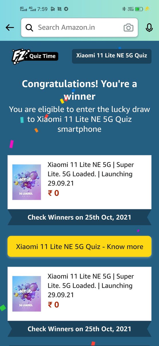 Hari55175901's tweet image. @amazonIN @MiIndiaSupport @RedmiSupportIN @XiaomiIndia 
#amazonanswerandwin 
#Xiaomi11LiteNE5GQuiz