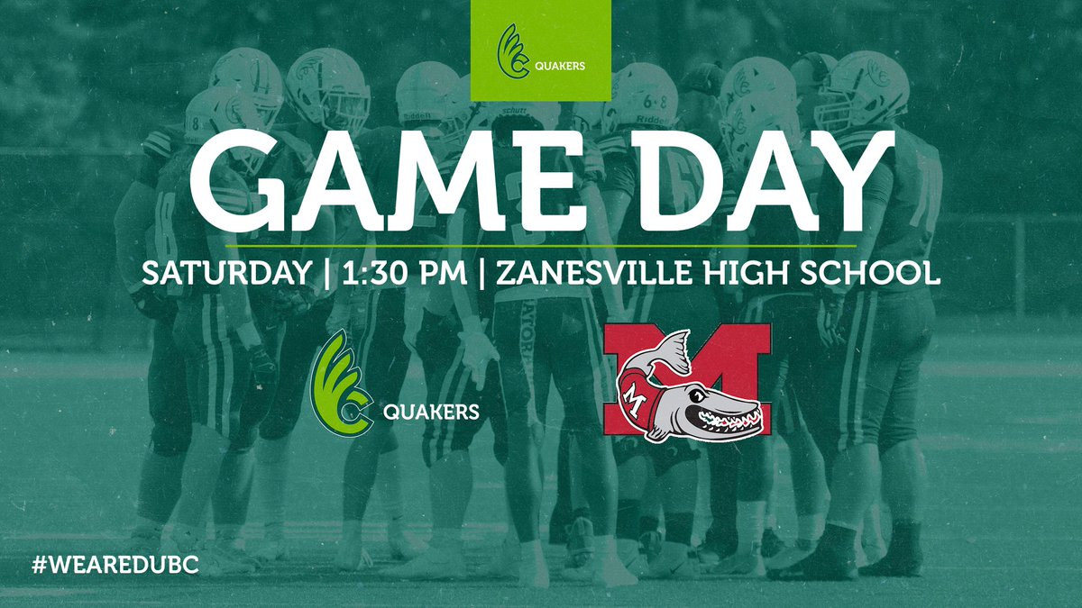 DubCQuakers's tweet photo. FB | It's game day! @DubC_Football heads to Zanesville High School for a matchup with Muskingum!

Preview/coverage - https://t.co/HF2NHj3TUT.

#WeAreDubC #TUFFstreet #d3fb https://t.co/B0Anj9mmSr