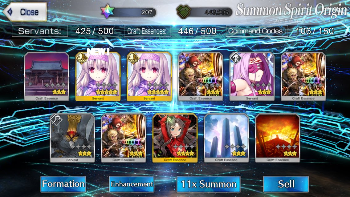 PurpleLugia's tweet photo. This morning I rolled for 4 more copies of “Welcome to Oniland”. Achieved it in about 15 tickets and 120 SQ. I also got NP5 Ibaraki, and on the third multi, Sitonai said hello 🤣. I have a ST 5-star Alter Ego now. #FGO #FGONA #Oniland #rerun https://t.co/wxlbbxKCJk