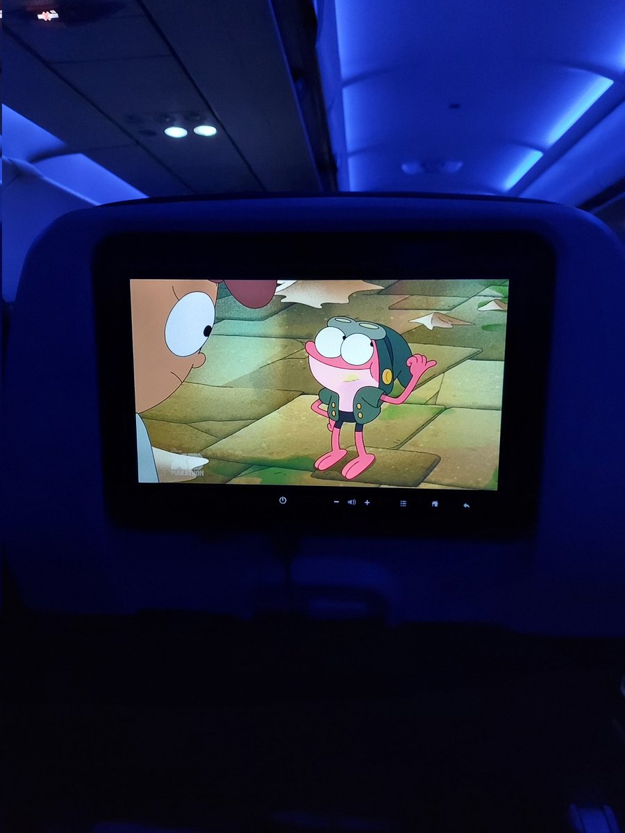LeaC_Official's tweet photo. Watching Amphibia on a plane? Yup. https://t.co/GuQNxYt9iX